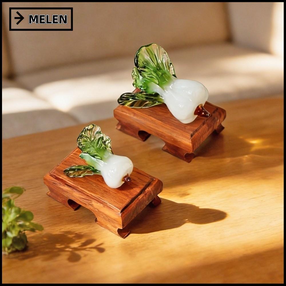 MELEN คริสตัลตกแต่งโต๊ะ, การออกแบบที่เจริญรุ่งเรืองแก้วเป่า Bok Choy, Bok Choy รูปร่างความมั่งคั่งเค