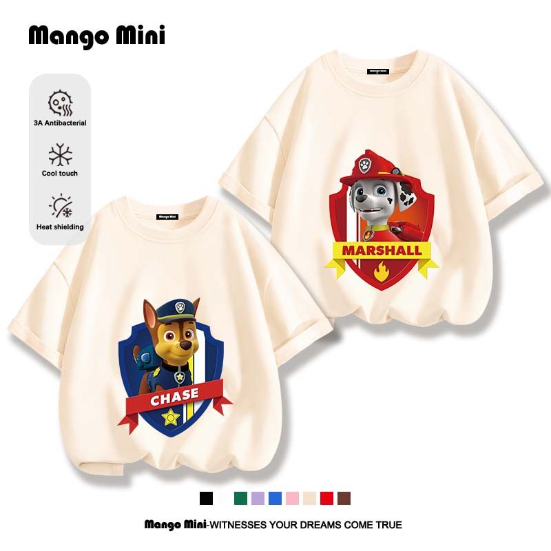 เสื้อยืดเด็ก PAW Patrol ทั้งเด็กชายและเด็กหญิงสามารถสวมใส่ได้ ผ้านุ่มใส่สบาย พิมพ์ลูกสุนัขน่ารัก (พร้อมส่ง)