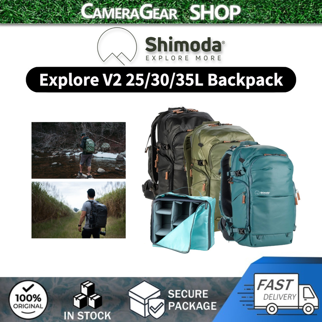 Shimoda Explore V2 25/30/35 กระเป๋ากล้องกระเป๋าเป้สะพายหลังชุดเริ่มต้นกันน้ํา