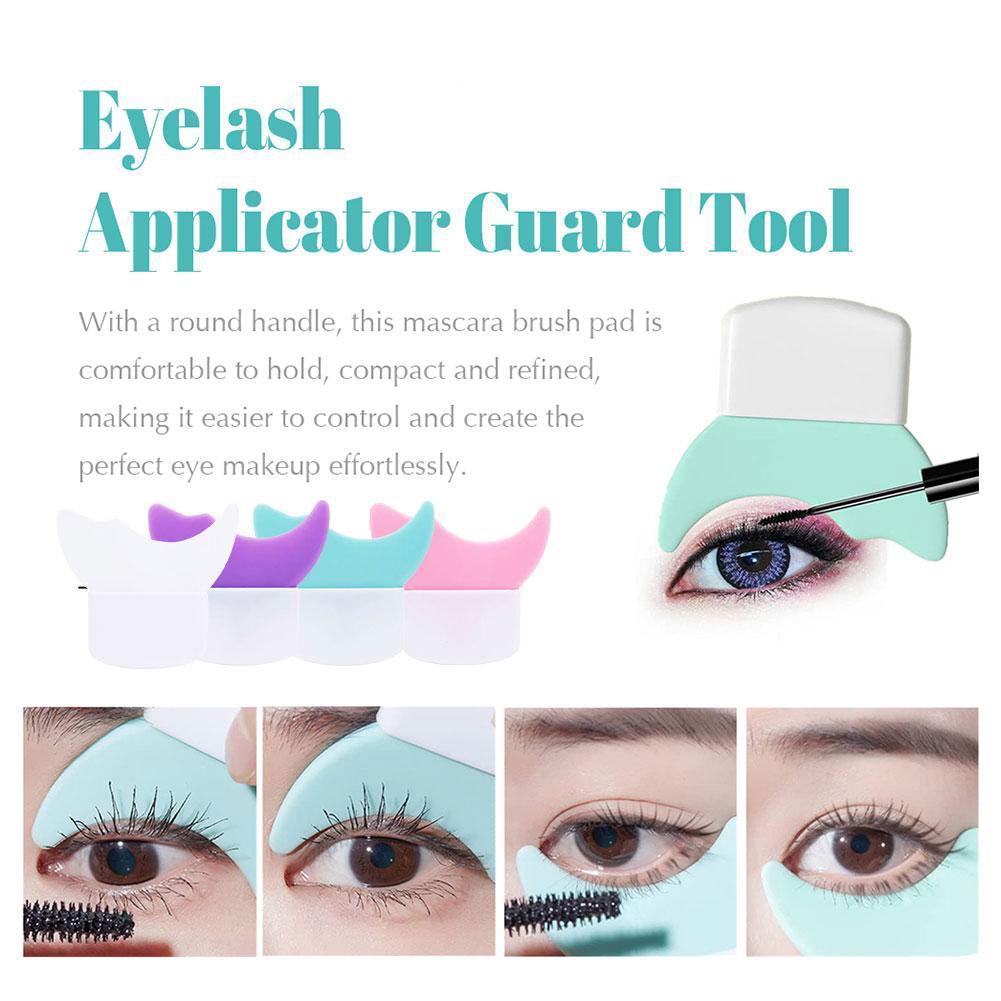 มัลติฟังก์ชั่ซิลิโคนมาสคาร่า Applicator Eyelash Baffle Stencil Aid มาสคาร่าโล่อายไลเนอร์ B7k5