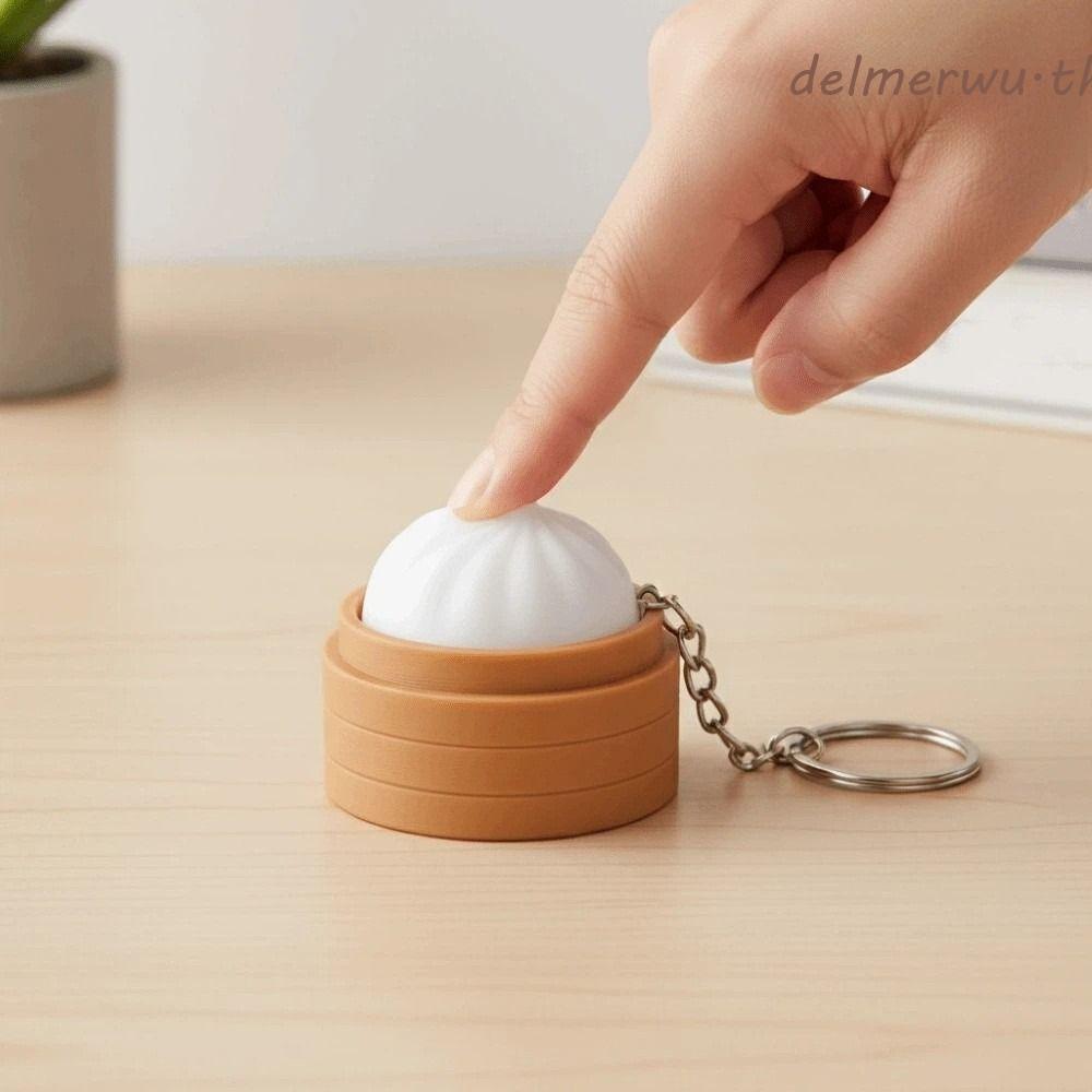 DELMERWU ปุ่ม Henhouse Key แหวน, Love Heart การ์ตูนเต่า Foods Clicker พวงกุญแจ, แฟชั่น 3D พิมพ์ Cat Paw จี้จําลองเค้กตลก Fidget ของเล่น Party เกม