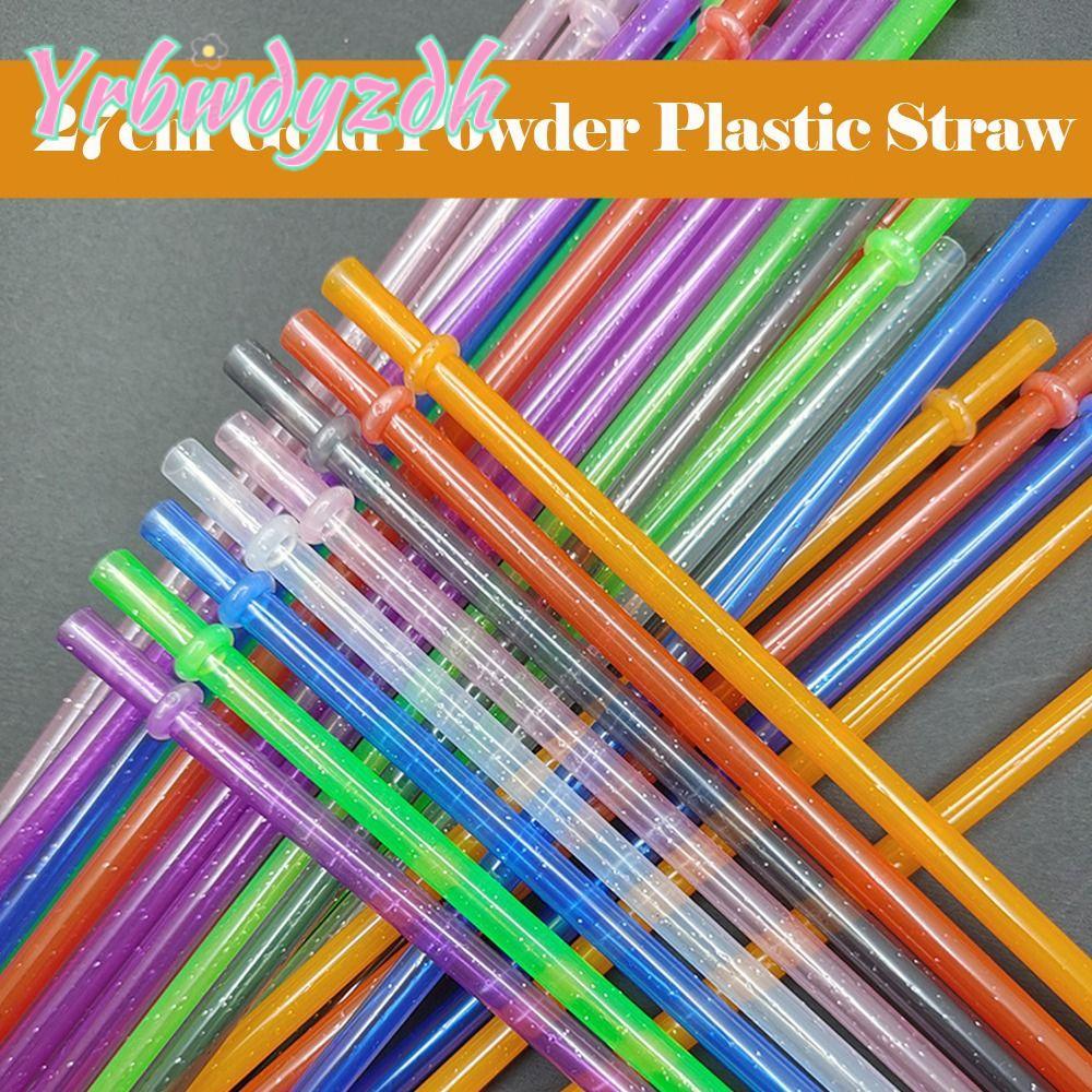 YRBWDYZDH 1PC ผงทองหลอดพลาสติก, รถ Travel ถ้วยฟางแบบพกพา Glitter Straw, ของขวัญเหมาะสําหรับแปรงทําคว