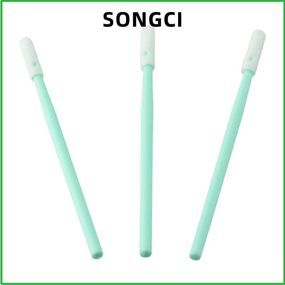 SONGCI 200 ชิ้นโฟม Swabs, 7 ซม.2.75 ชุดทําความสะอาด, ใช้ยืดหยุ่นสีเขียวเช็ด Swab Inkjet Printer