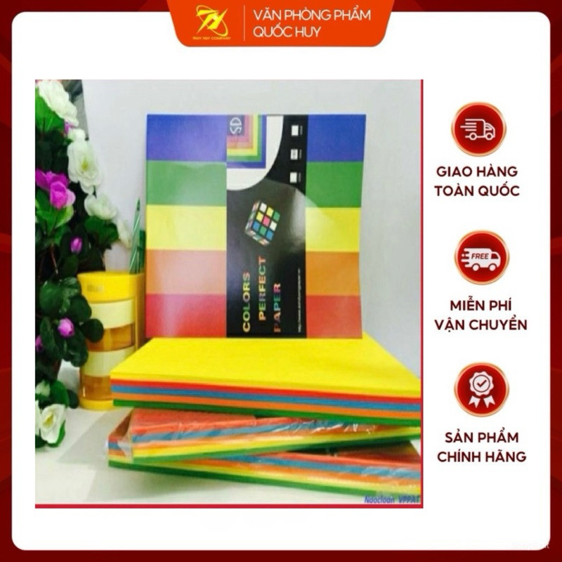 [ขายส่ง] ฝาครอบสี A4 MIXED 5 สี TM (GRAM 100 แผ่น) - VPP QUOC HUY.