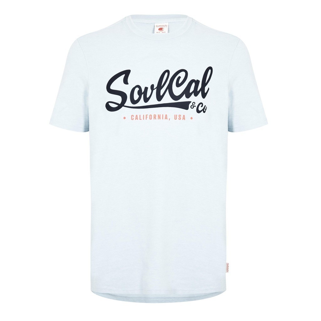 Soulcal Mens Large Logo T Shirt Mens (sky Marl) - Sports Direct