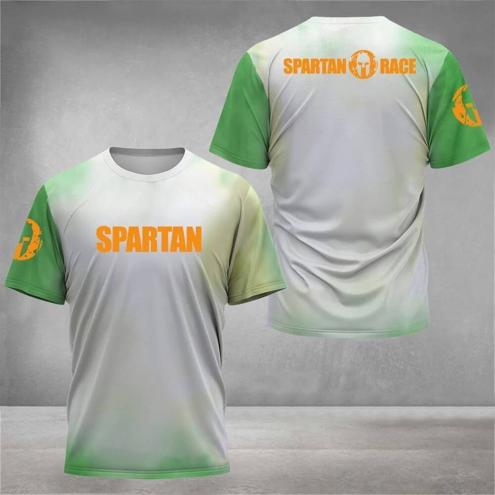 เสื้อยืดผู้ชาย Spartan Graphic 3D พิมพ์ สำหรับ GYM Fitness แขนสั้น  breathable O-neck