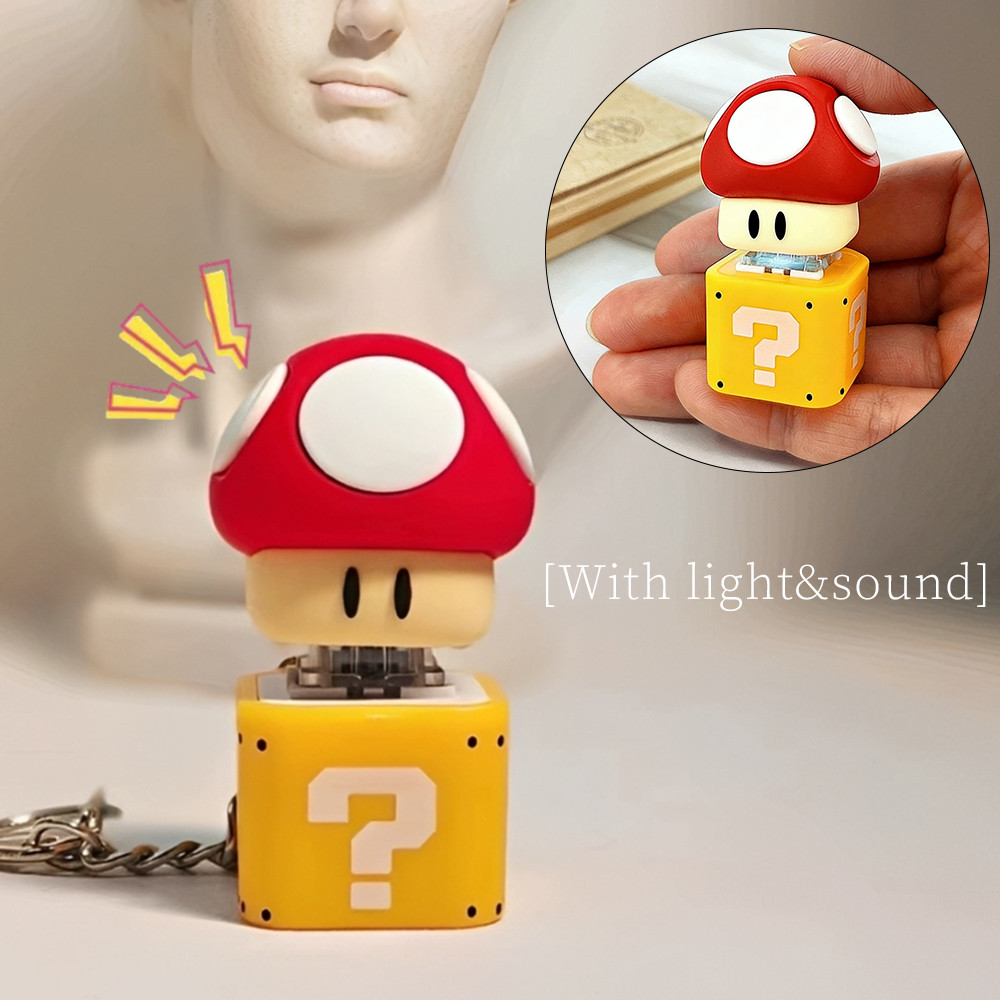 Creative Super Mario Super เห็ดพร้อมเสียงความเครียดบรรเทา Interactive พวงกุญแจจี้ของเล่น