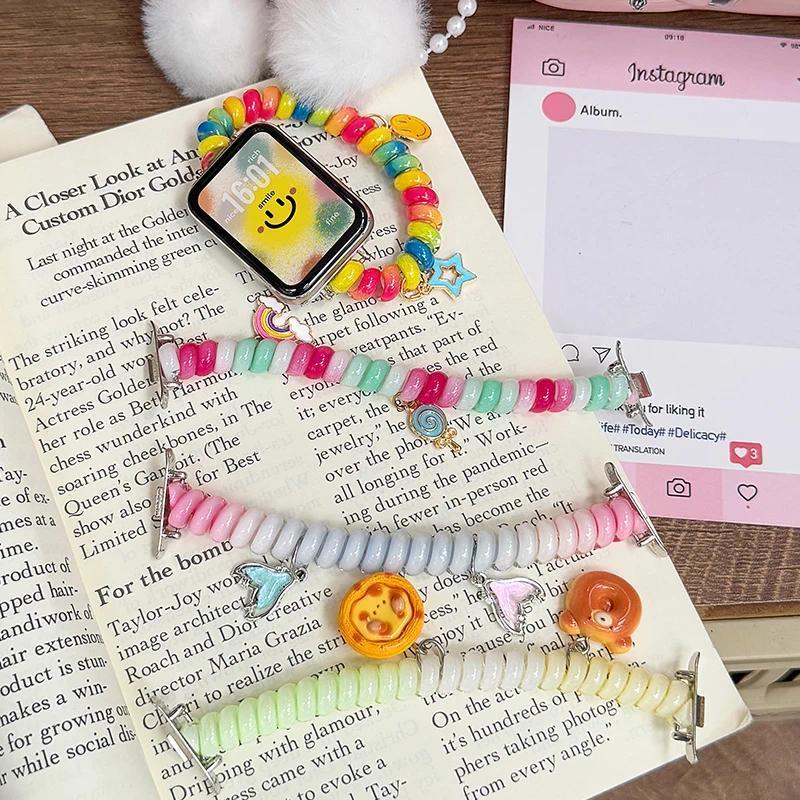 Scrunchie สาย Cute สำหรับ for Smartwatch Redmi Watch 6 5 4 สาย TPU ยืดหยุ่นสำหรับ for Xiaomi Mi Band 9 Pro/8 Pro ราคา ถูกที่สุด ดีลบีเคเค แกลเลอรีภาพที่ 7