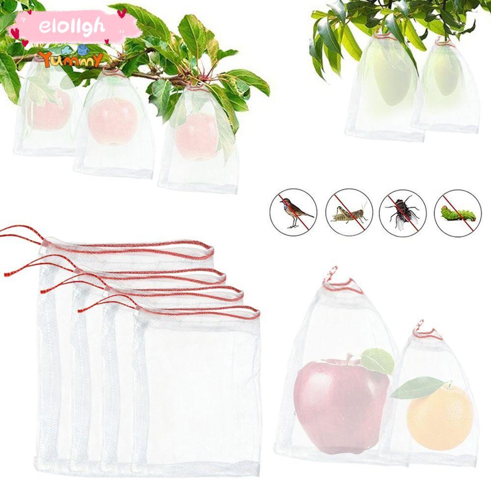 ELOGH 20 ชิ้นถุงป้องกันผลไม้, ถุงปลูกผ้าป้องกันนกไม่ทอพืชถุงเนอสเซอรี่, ถุงตาข่ายไนลอนกันแมลงเป็นมิตรกับสิ่งแวดล้อมสําหรับผักผลไม้