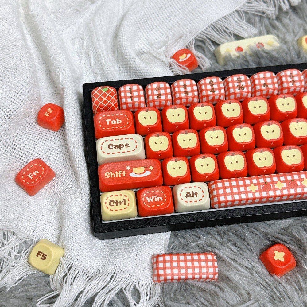 Apple Town Keycaps 90 คีย์ MOA โปรไฟล์ PBT F75 Mechanical Keycap Dye Sublimation Christmas Tree เค้ก Star Cat เรือ Keycaps