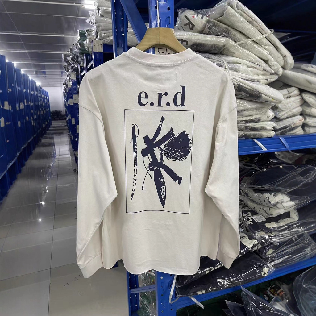 1JI8 ERD Number777Graffiti Print Street Punk Rock Long Sleeve T Trendy T-shirt