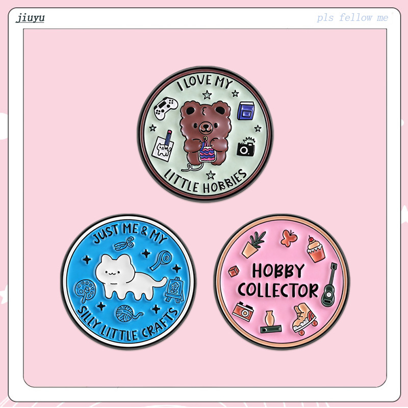 ตุ๊กตาเกลี้ยงหัวใจสไตล์คาวาอิสำหรับสะสม พิน enamel จากงานอดิเรก