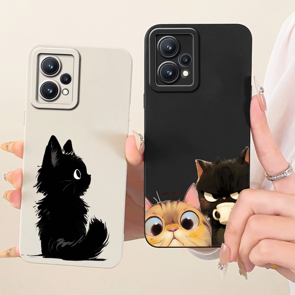 สําหรับRealme 9 Pro + 9Pro 5Gเลนส์ป้องกันกรณีRealme9 Pro Plusแมวน่ารักการ์ตูนซิลิโคนอ่อนนุ่มเคสโทรศัพท์