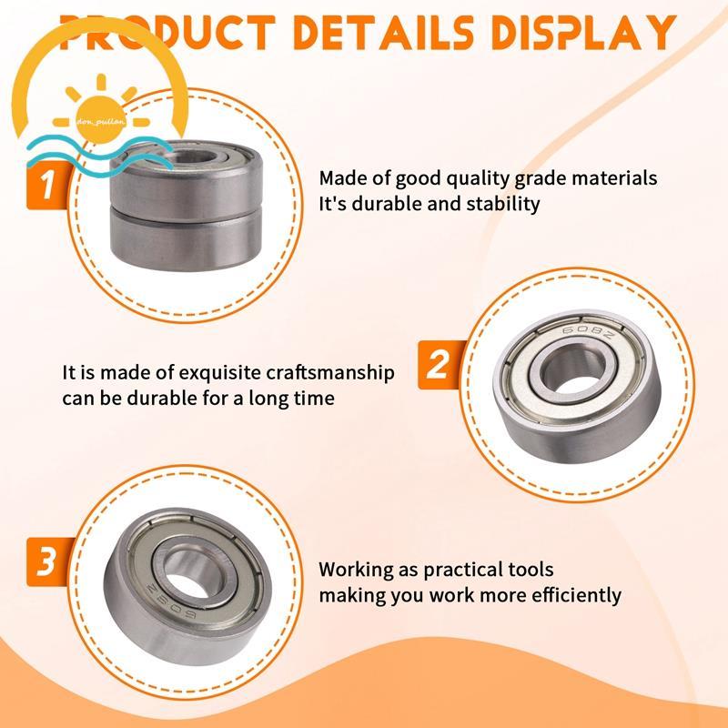2 ชิ้น Single Shielded 608Z ตลับลูกปืนเม็ดกลมร่องลึกขนาดเล็ก ราคา ถูกที่สุด ดีลบีเคเค แกลเลอรีภาพที่ 4