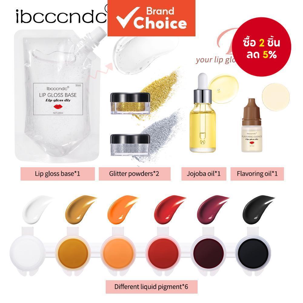 ชุดทําลิปกลอส Ibcccndc ลิปกลอสเพิ่มความชุ่มชื้น ชุดอุปกรณ์วัตถุดิบสําหรับทําลิปกลอสแวววาว ลิปกลอสแฮนด์เมด