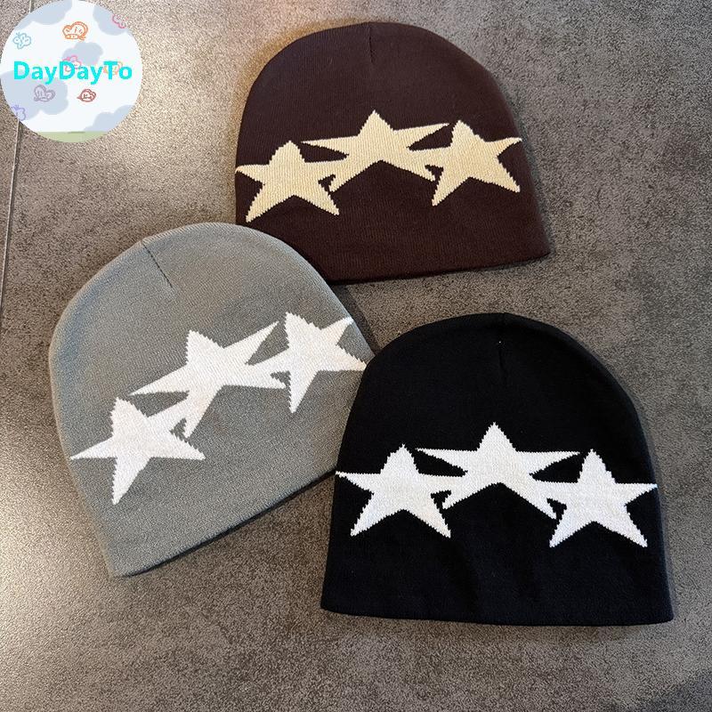 DayDayTo Y2K Pentagram หมวกเบี้ยนStreet Fashion สำหรับฤดูหนาว ดีไซน์อเนกประสงค์และอบอุ่น TH