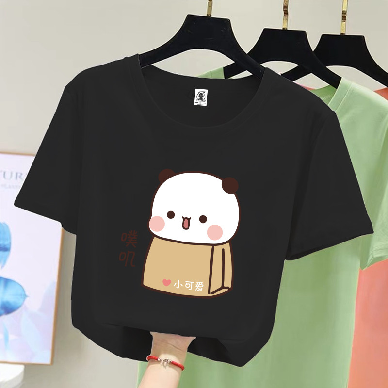 Tshirt for Women Korean Loose Teen Cotton Printed Graphic Tops