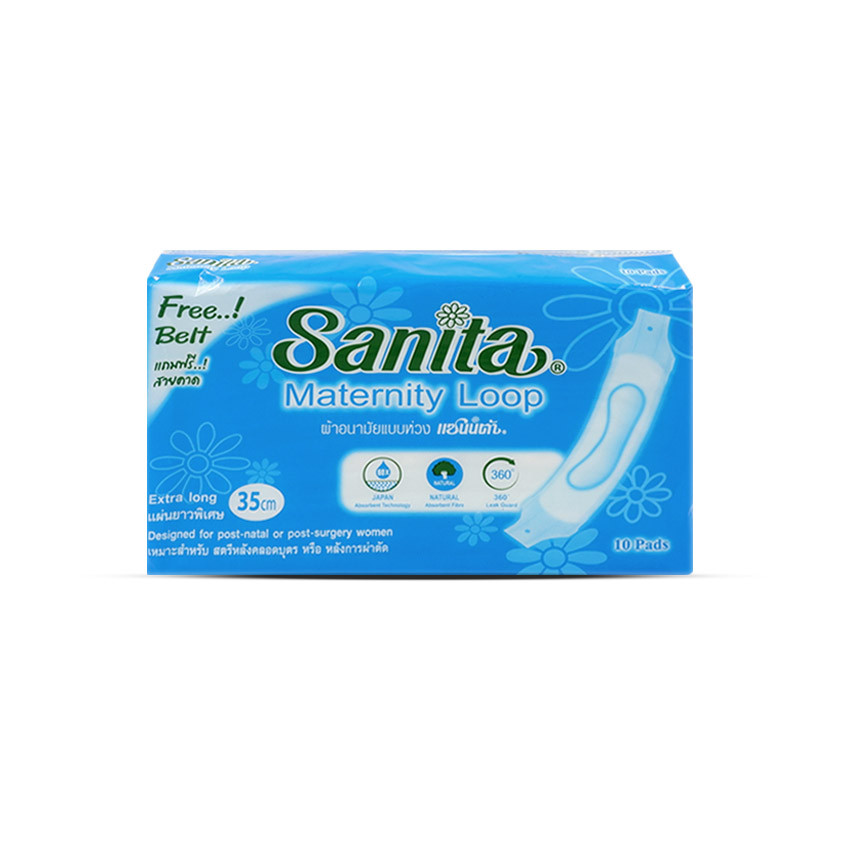 Sanita ผ้าอนามัยชนิดห่วง ซอง 10 ชิ้น