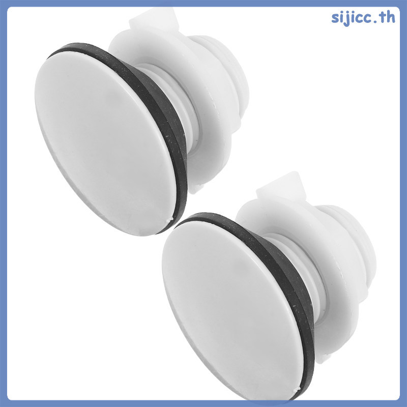 2 ชิ้นสีขาวห้องน้ําถังปลั๊กพลาสติก ABS Water Tower Connector สําหรับบ้านห้องน้ํา sijicc