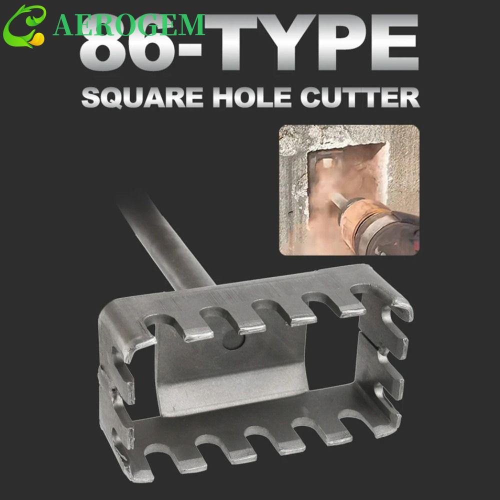 AEROGEM เครื่องตัดรูสี่เหลี่ยม, Slotting Quick Cutting Square Socket Puncher, Round-handle 2 Pits an