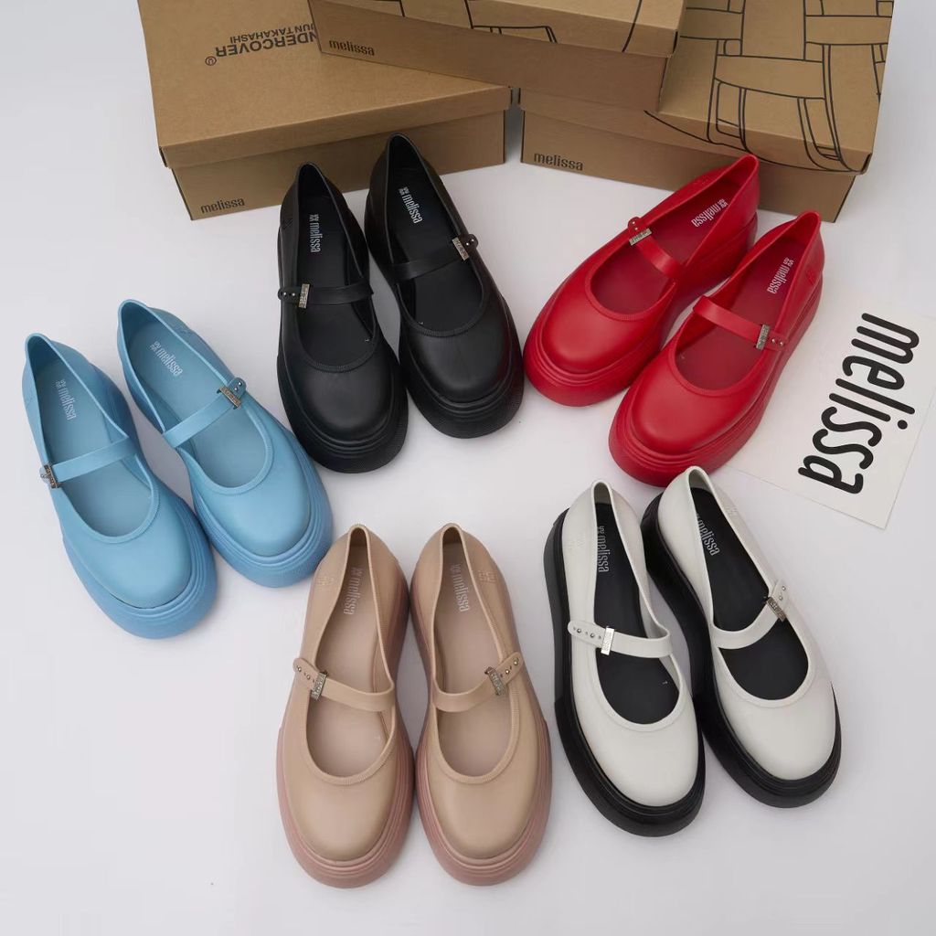 รองเท้าบัลเล่ต์แบบใหม่ปี 2026 Melissa สำหรับผู้หญิง ดีไซน์หนาพิเศษ เหมาะสวมใส่งานวันสบาย ราคา ถูกที่สุด ดีลบีเคเค