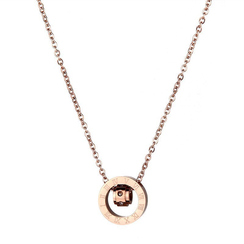 Rose Gold สร้อยคอเหล็กไทเทเนียมหญิง ins2020 อินเทรนด์อารมณ์เรียบง่าย All-Match Clavicle Chain สร้อยค