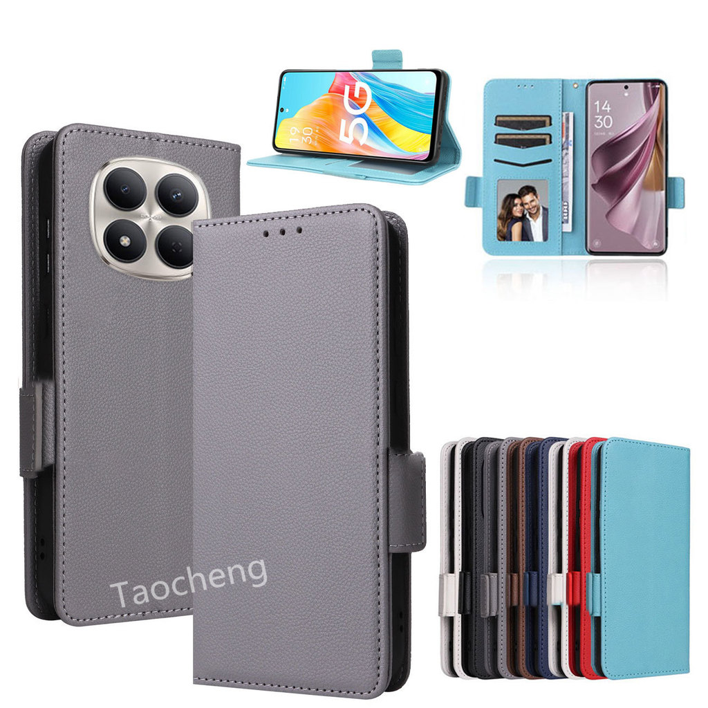 เคสโทรศัพท์สําหรับRedmiหมายเหตุ15 Note15 Pro + Plus Note15Pro + 4G 5G 2025 หรูหราหนังปลอกการ์ดFlip Slot Bracket Holder Soft TPU Edge Cover