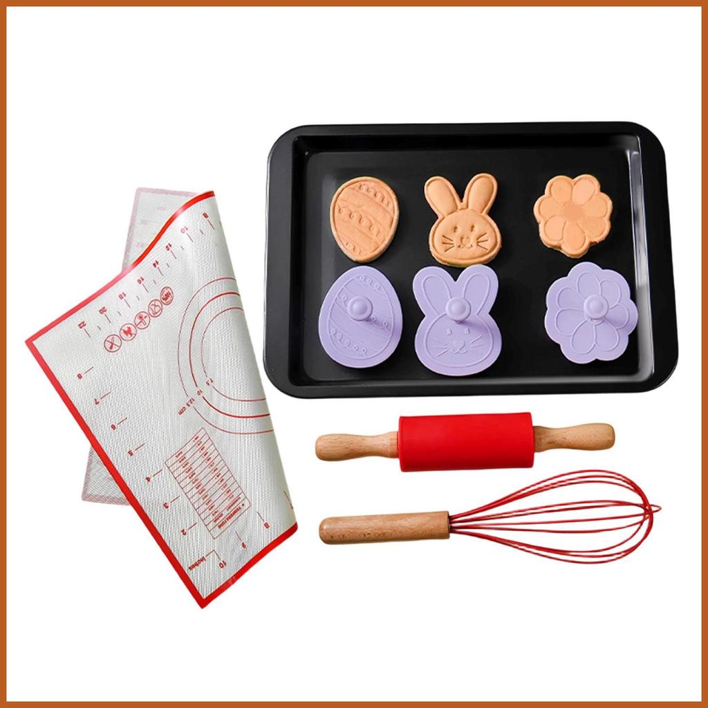 Rolling Pin พร้อม Mat Easter Non Stick เครื่องมือสําหรับ Pastry Bunny Egg Design Rolling Pin และ Pas