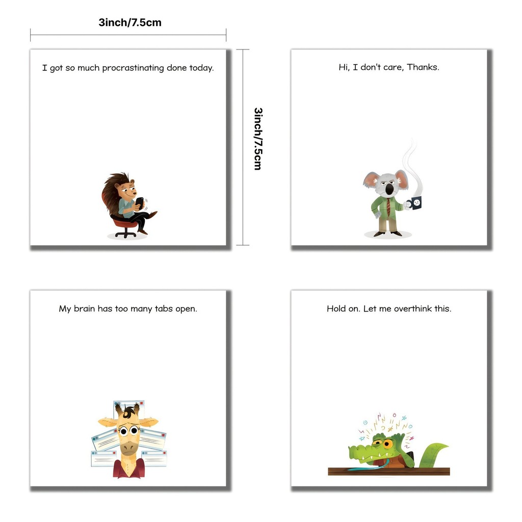 Sticky Notes สัตว์ชุดสี่ชิ้น Sticky Notes Sticky Notes Sticky Notes Self-Adhesive Sticky Notes ONEL