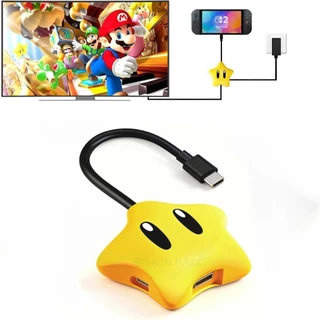 สวิตช์สถานีเชื่อมต่อแบบพกพา 3-in-1 USB Type C ถึงอะแดปเตอร์ HDMI สําหรับ Nintendo Switch 2 / 1 / OLED 100W PD พอร์ตชาร์จสําหรับแล็ปท็อปแท็บเล็ตโทรศัพท์มือถือ SteamDeck