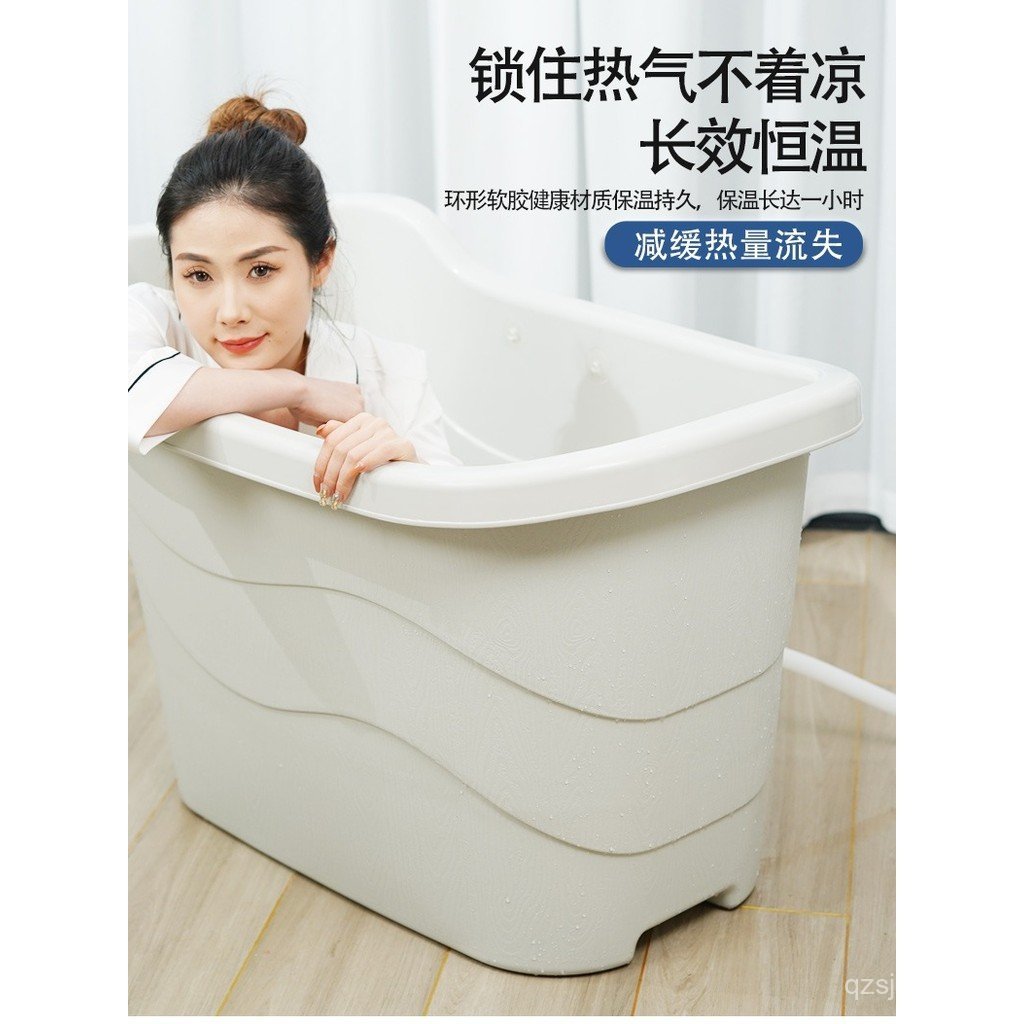 อาบน้ําหนา Non-Bathtub Wood Grain Plus Bath Double Folding Bucket มีจําหน่าย 7l8k B53M