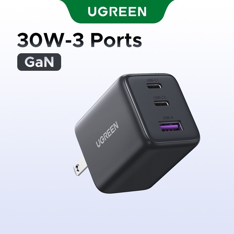 UGREEN 30W USB C Charger, Nexode GaN PPS Compact Fast Wall Charger Block, USB-C Power Adapter สําหรั