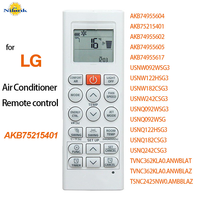 [Nilank] รีโมทแอร์​ LG แอลจี​ รุ่น​ AKB74955604 AKB75215401 AKB74955602 ปุ่มเปิด-ปิด​ แดง