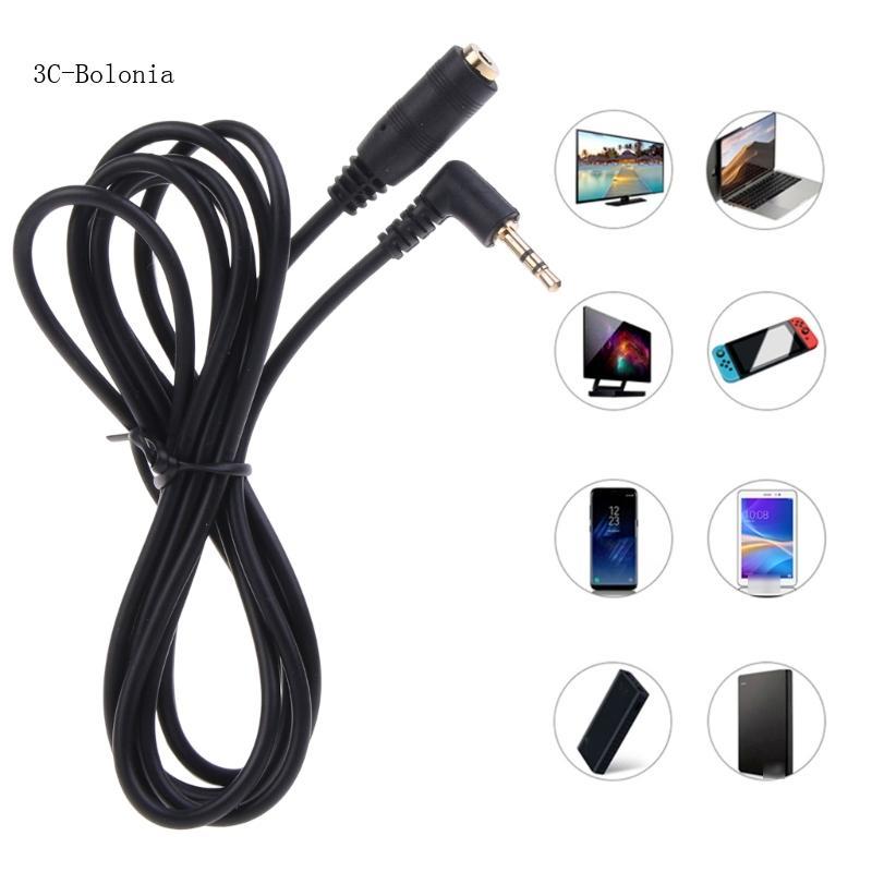 PC 90 องศา 2 5 มม.แจ็คขยายสายชายหญิง AUX CABLE อะแดปเตอร์สําหรับหูฟังลําโพงแล็ปท็อปสายไฟ AUX