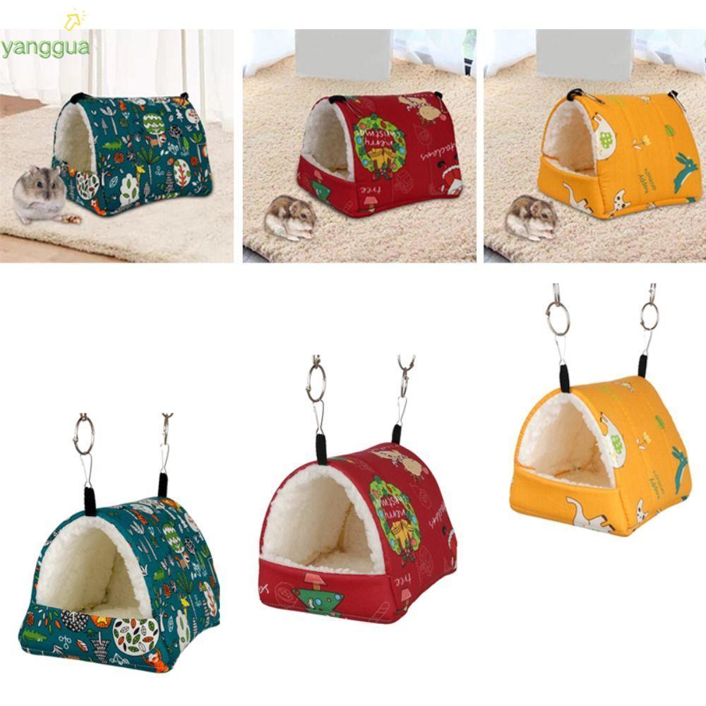 หยางกัว หนูแฮมสเตอร์เปลญวนเตียงสําหรับนกแก้วเฟอเรทกระรอกฤดูหนาวรังหนูตะเภานุ่ม