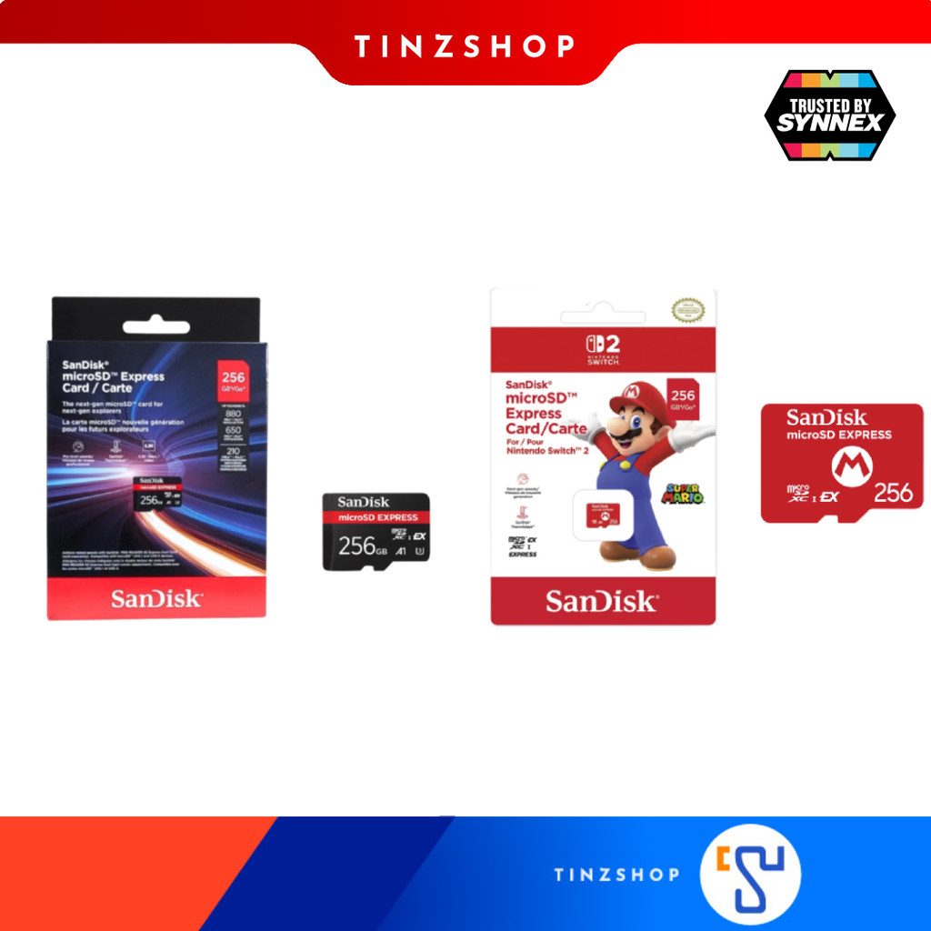 [ส่งด่วน] (AAA) [Synnex] SanDisk Micro SD Card Express 256GB ชุด AA  Mario 256 GB For Switch2 ประกัน LifeTime
