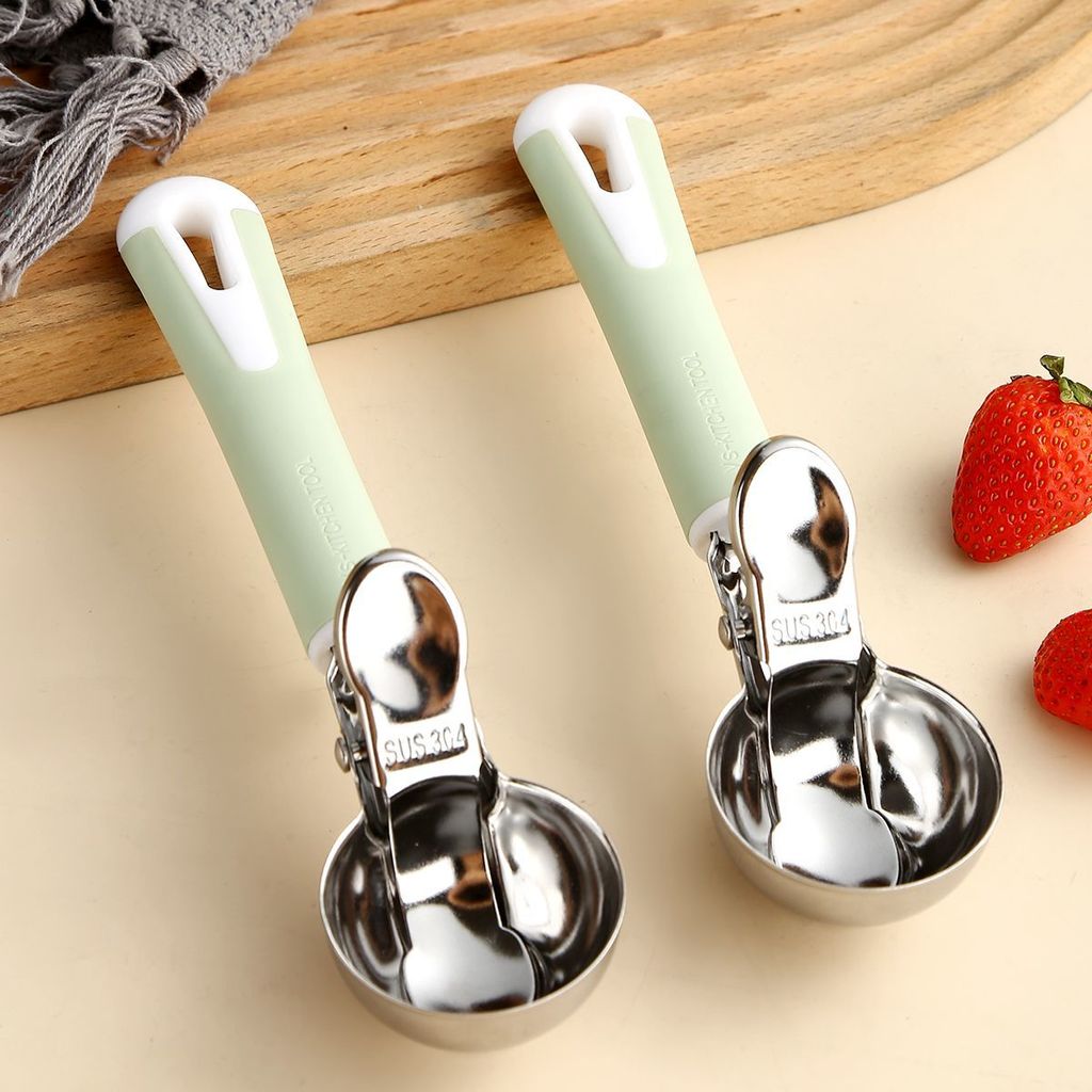Hot Sale#Multifunctional304Stainless Steel Retractable Ice Cream Scoop Ice Cream Ball Scoop Ice Crea