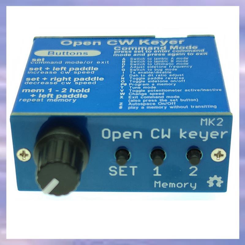 เปิด CW Keyer MK2 สําเร็จรูปด้วยเปลือกอลูมิเนียม CW Keyer MK2 KIT CW ความเร็วปรับได้ตั้งแต่ 1 ถึง 99