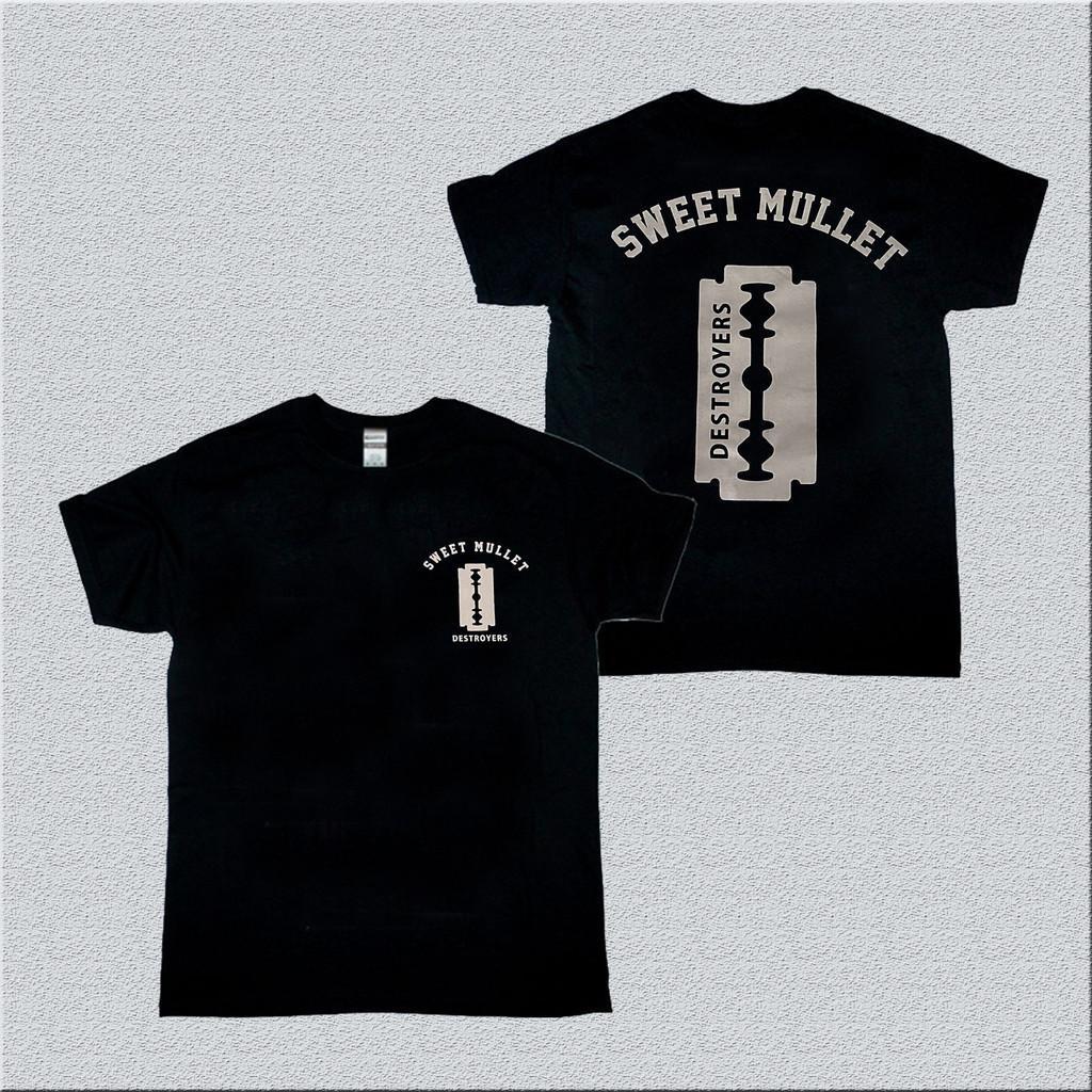 จัดส่งภายใน24ชั่วโมง ‍ Sweet Mullet Destroyers เสื้อยืดผ้าฝ้ายสไตล์เรโทรสามารถปรับแต่งได้
