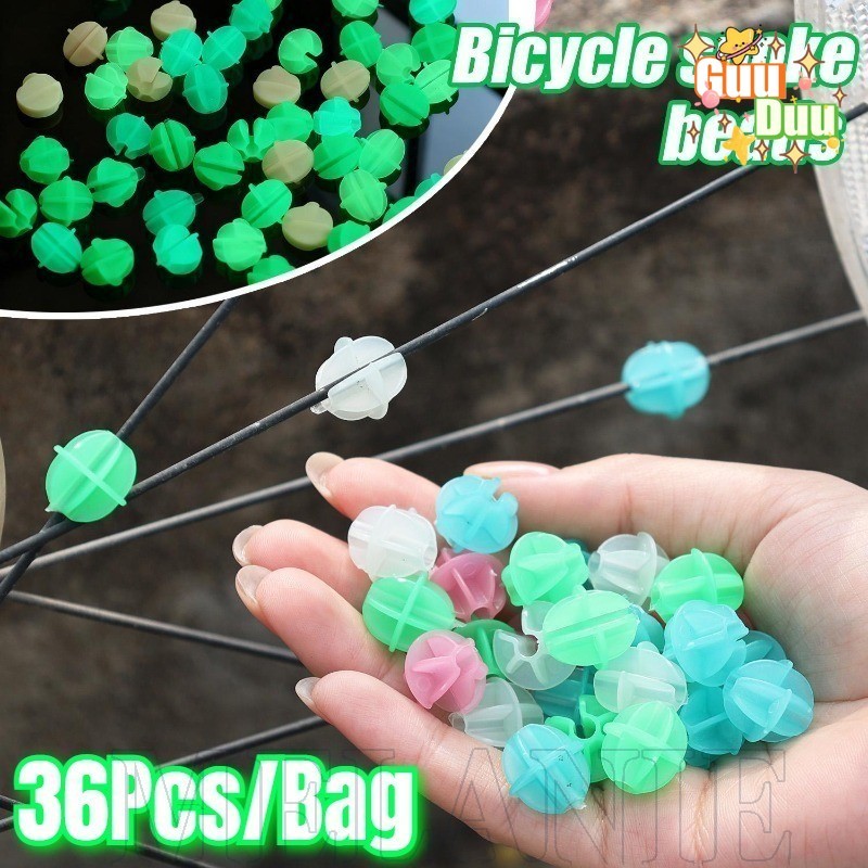 [ GuuDuu ]36-144PCS Luminous Bike Spoke Bead - ยางล้อตกแต่ง - Glow in the Dark สีสันลูกปัด - Anti Ru