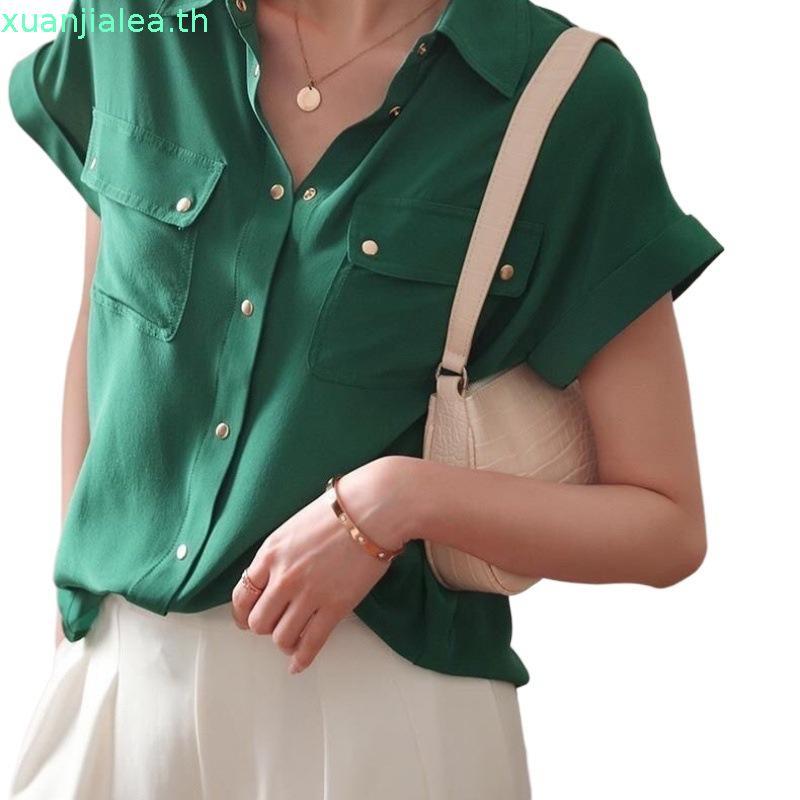 Chiffon white shirt women's summer thin style design sense 2024 new niche design style foreign style