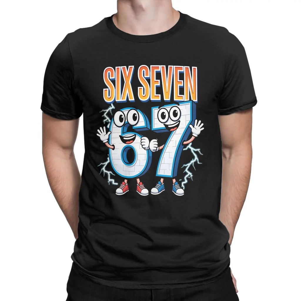 67 Brainrot Italian Meme T Shirt for Men  Cotton Vintage T-Shirt Round Neck Tee Shirt Short Sleeve C