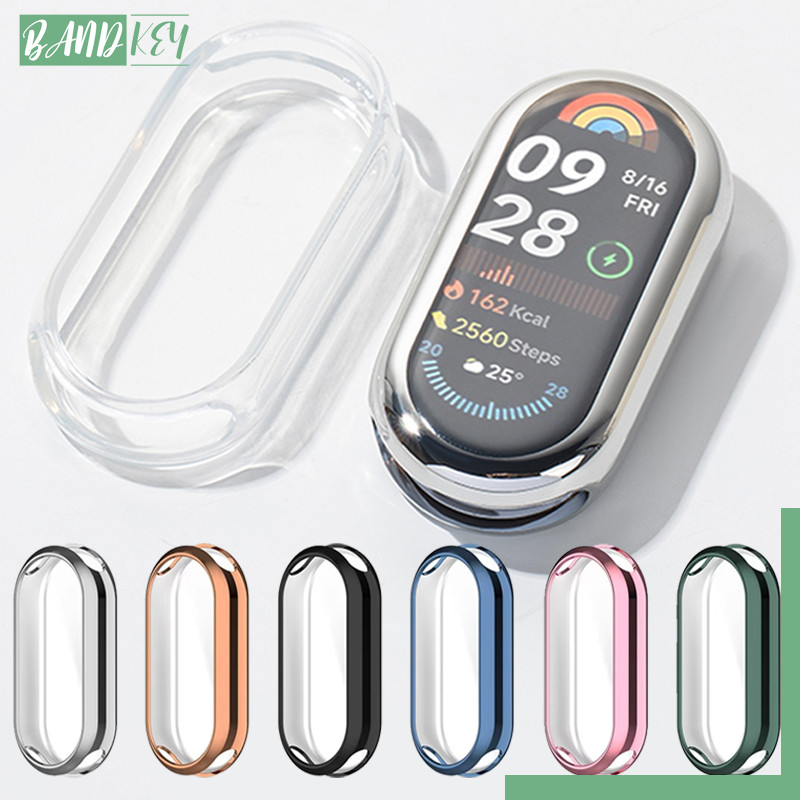 TPU อ่อนด้วยกรณีฟิล์ม for Smartwatch Xiaomi Mi Band 9 NFC อุปกรณ์ปกป้องหน้าจอป้องกัน Gores for Mi Ba