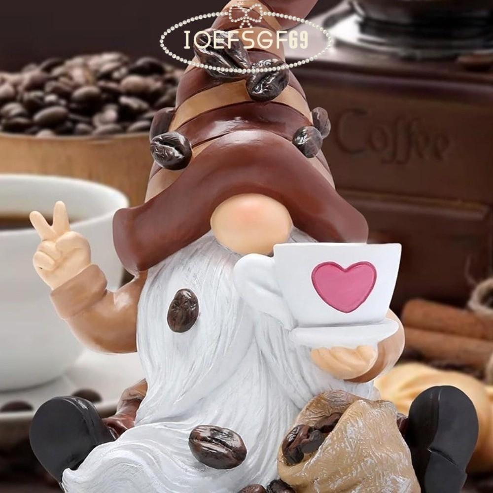 IOEFSGF69 1/3PCS Dwarf พร้อมถ้วยกาแฟ, Handmade Coffee Theme Coffee Gnome, ของขวัญเครื่องประดับคริสต์