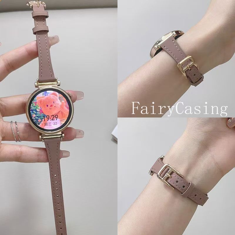 18 20 22 มม.สายหนังแฟชั่นแบบบางสําหรับ Samsung Galaxy Watch 8 7 FE 6 5 Pro 4 5 6 40 44 มม.สายนาฬิกาแบบปลดเร็ว