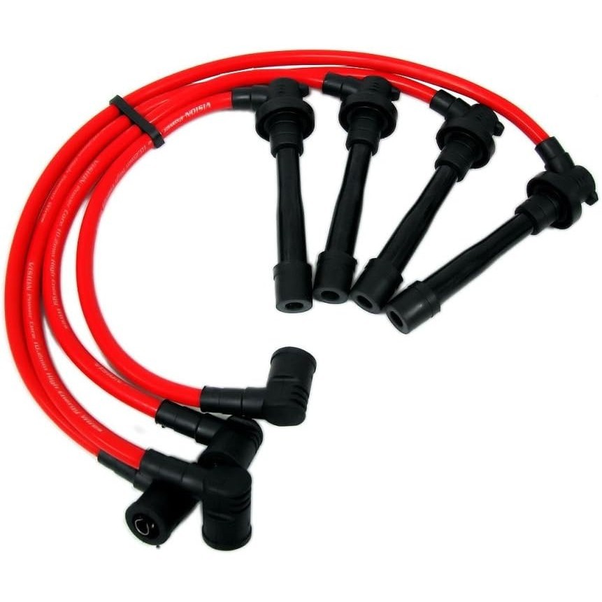 VMS RACING 95-01 10.2 มม.เครื่องยนต์ประสิทธิภาพสูง SPARK PLUG WIRES ชุดสายไฟสีแดงใช้งานร่วมกับ Honda