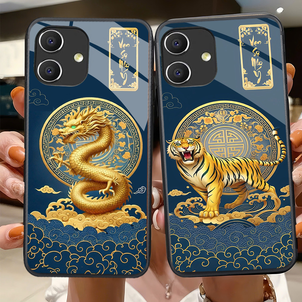 เคสสําหรับ SAMSUNG GALAXY A04, A04E, A05 พร้อมกระจกด้านหลัง, พิมพ์ลายสัตว์ 12 ราศีสําหรับ Tet 2026, 