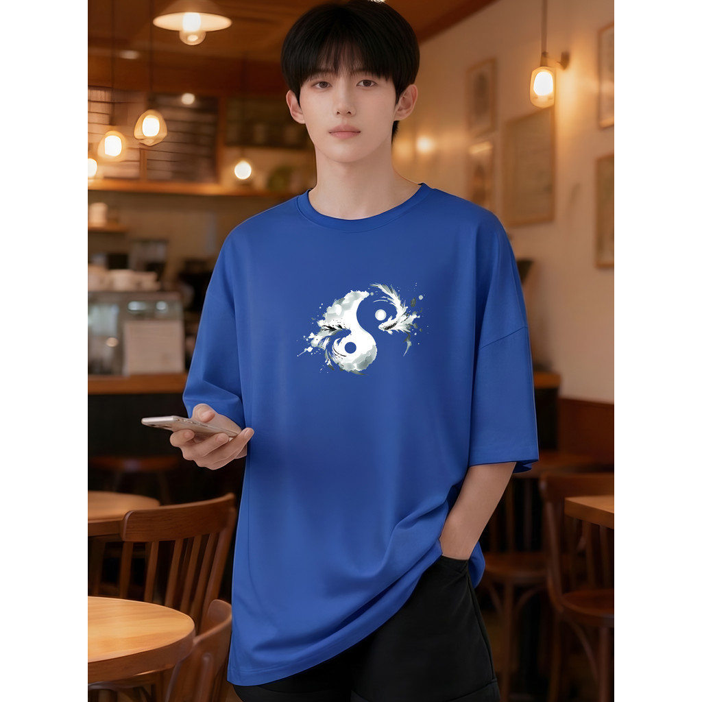 2W071 [AIYOU] Lelaki Baju T เสื้อผู้ชาย Tshirt เสื้อผ้าขนาดใหญ่ Tops Plus ขนาดเสื้อยืดผู้ชายรอบคอเกา