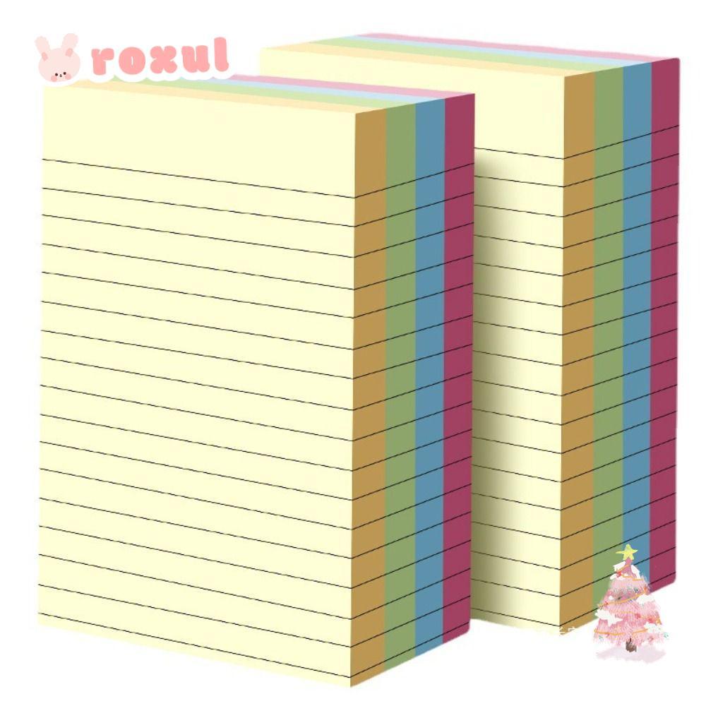 Roxul แผ่นโน้ตเหนียว 200 แผ่น สีสันสดใส สําหรับนักเรียนและสํานักงาน