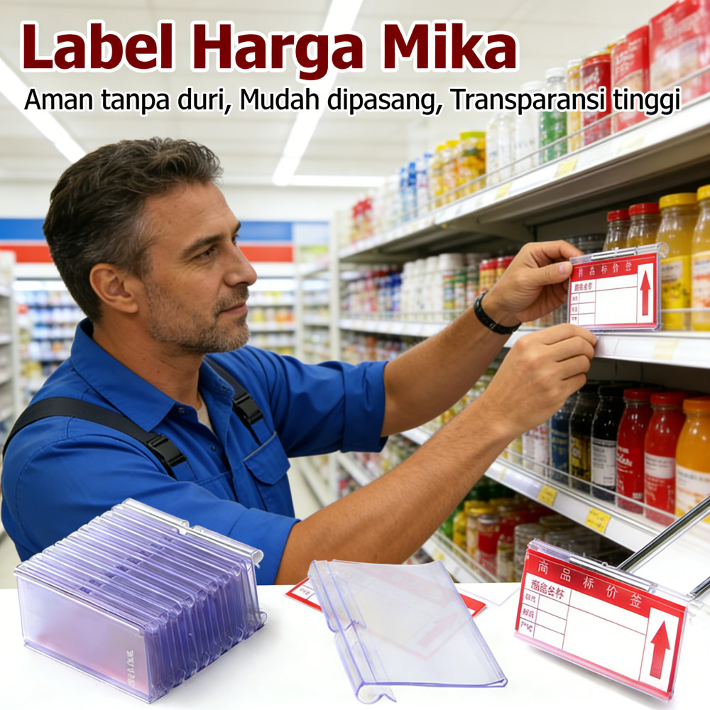 Minimarket Price Tag Card Holder PVC 30 ชิ้น Tag Holder Price Tag